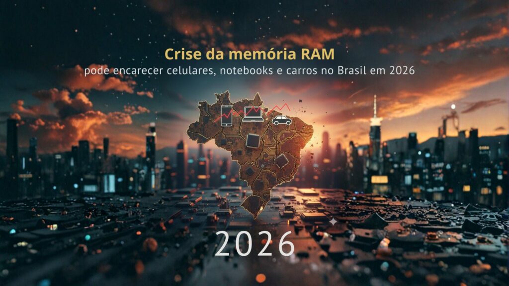 Crise da memória RAM pode encarecer celulares, notebooks e carros no Brasil em 2026